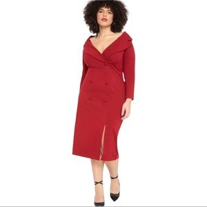 Eloquii double breasted tuxedo dress